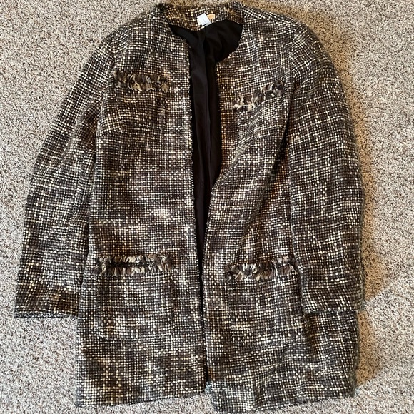 Chico’s tweed jacket Womens 1 medium m coat - Picture 4 of 6